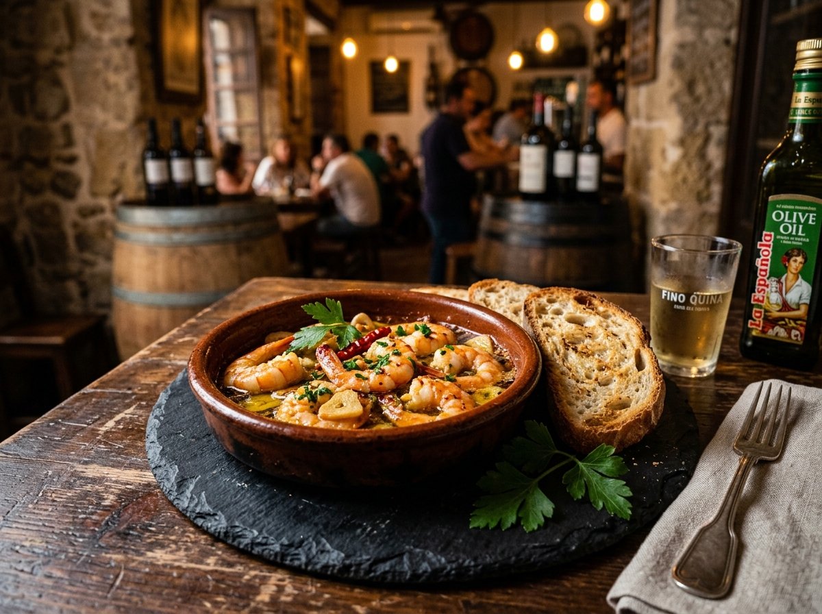 Gambas al ajillo en cazuela de barro